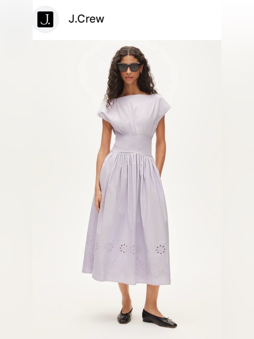 J. Crew Lilac Maxi Dress with Smocked Waist